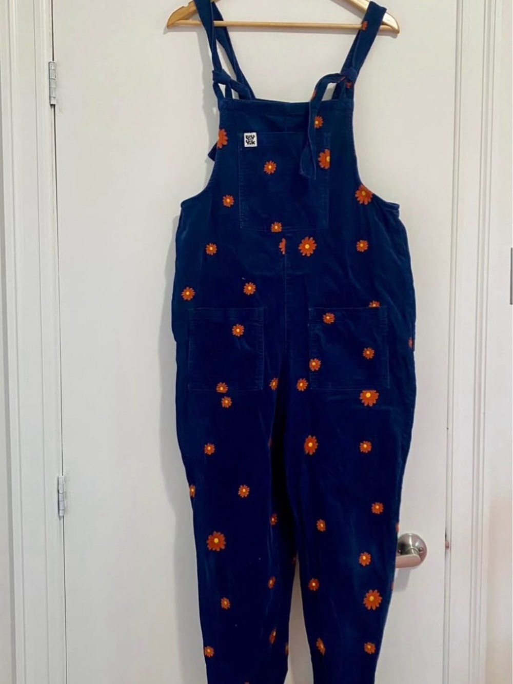 Lucy & Yak Navy Corduroy Ditsy Daisy Overalls